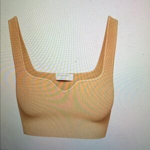 Babaton sculpt knit notch tan in classic tan